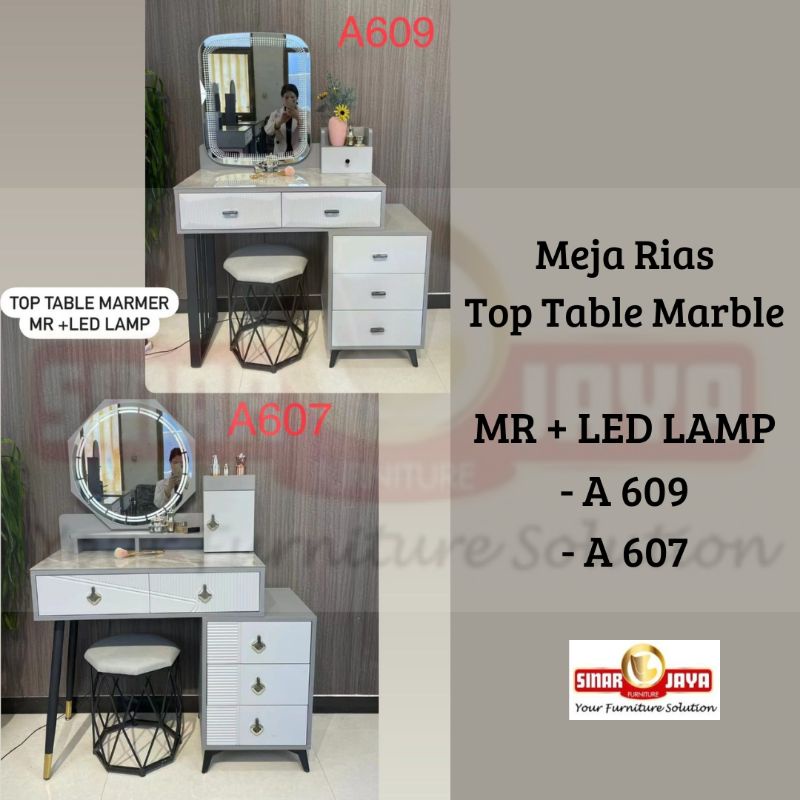 Meja rias import - top table marmer // A607 - A609 // LED