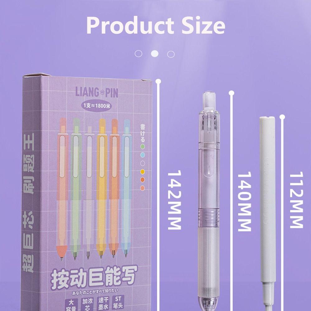 Nanas 6PCS /Set Press Pena Netral Musim Semi Panas Musim Gugur Musim Dingin 0.5mm Ball Point Pen Alat Tulis Alat Tulis Gel Pen