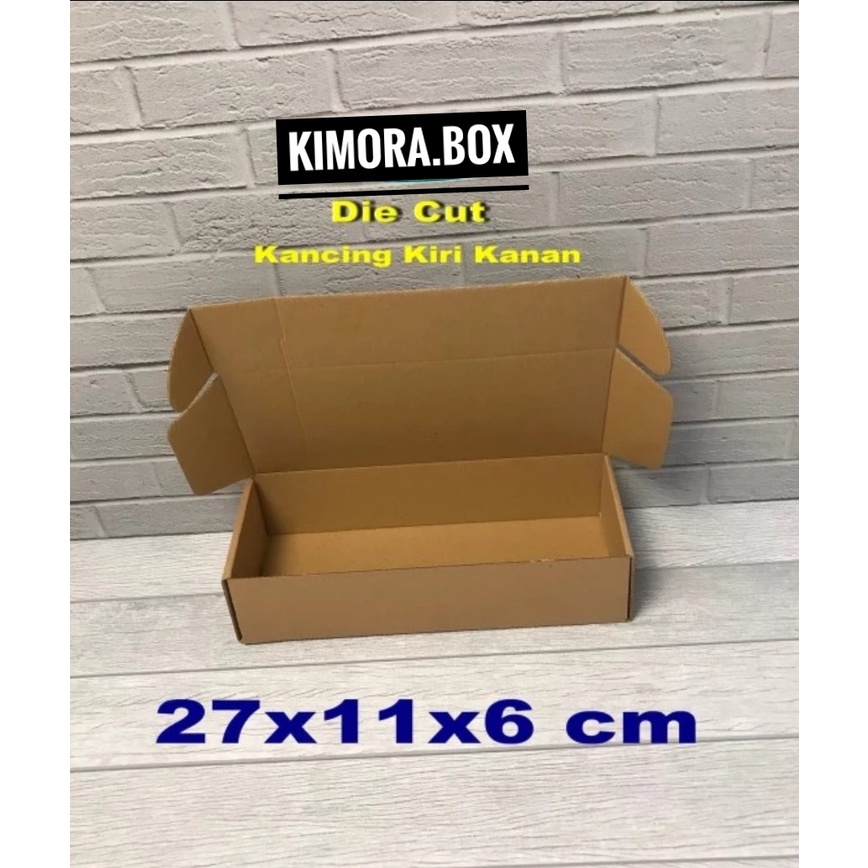 

KARDUS/KARTON/BOX UK. 27x11X6CM...MODEL DIE CUT KANCING KUPING KANAN KIRI