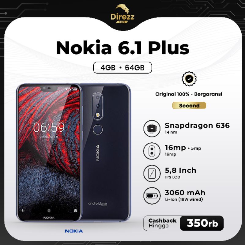 Nokia 6.1 plus 4/64gb Second Normal