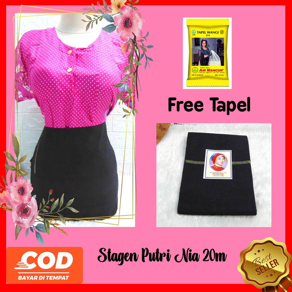 FREE TAPEL [EXPORT QUALITY] Stagen Melahirkan 20m Cap Putri Nia Kualitas SNI Tenun Asli