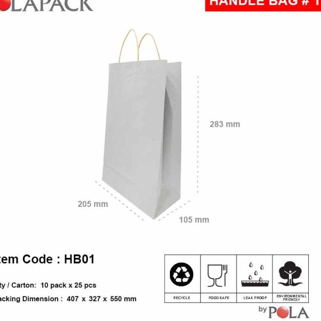 

Paper bag handle murah / kantong kertas tenteng murah HB01 white