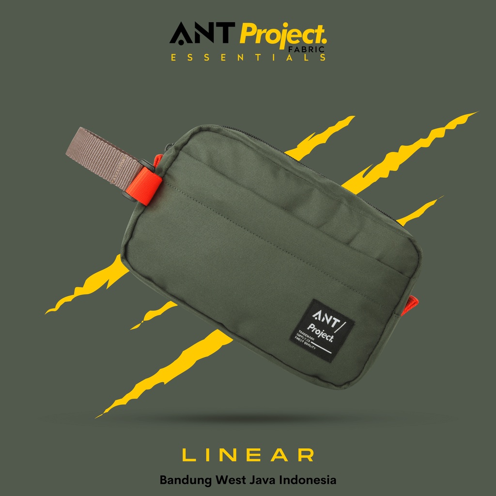 ANT PROJECT - Clucth Bag LINEAR OLIVE - Storage Bag