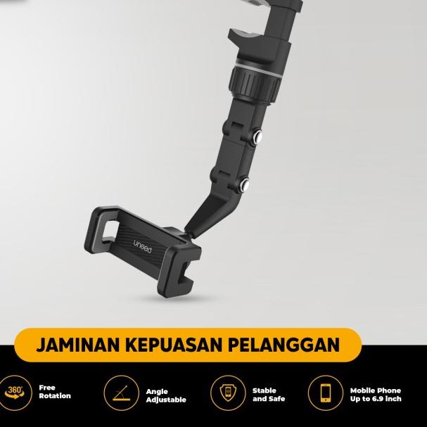 UNEED Car Phone Holder Rearview Mirror Adjustable Universal Holder - GREY