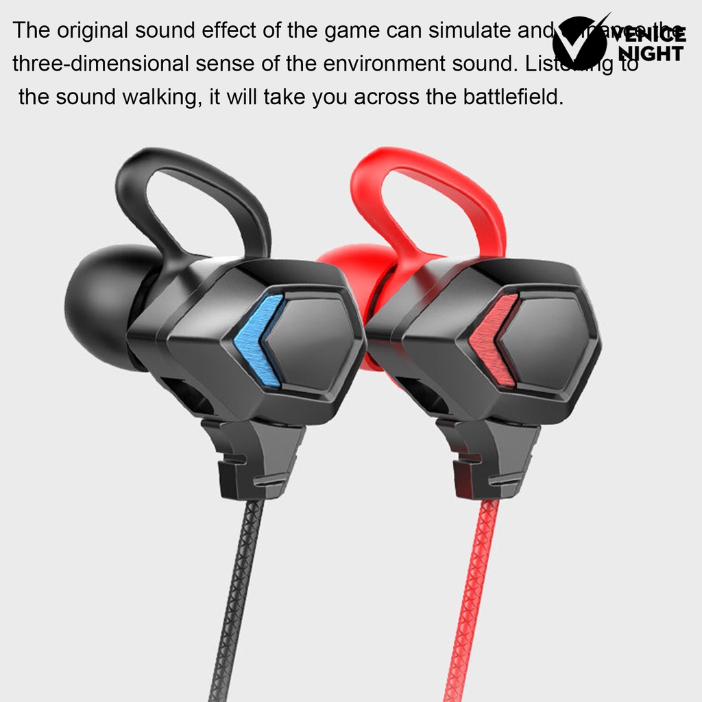 (VNEP) (Berkabel) Universal In-ear Gaming Earphone E-sports Karaoke Earplugs dengan Mikrofon