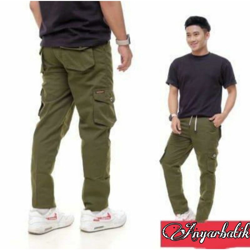 CELANA CARGO PANJANG PRIA DEWASA UKURAN 27-38 PREMIUM QUALITY / CELANA PANJANG YANG LAGI HITS CARGO PANJANG POLOS TERMURAH ARMY