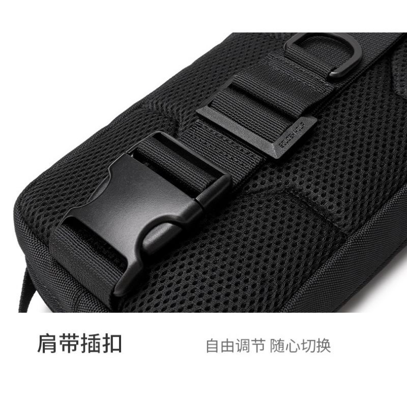 BANGE Tas Selempang Tahan Air Fashion Sling Bag Pria with Charger Slot - 6003 - Black