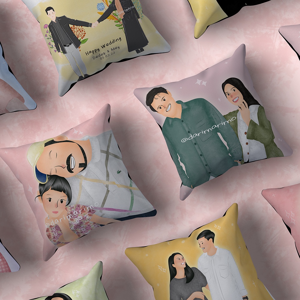 Bantal Foto Custom 40cm x 40cm - Hadiah Bantal Foto