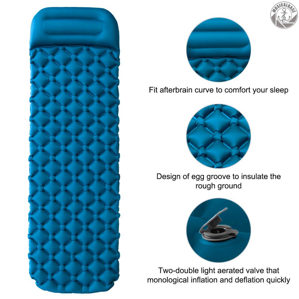 Camping Mat Inflatable Sleeping Pad Moistureproof Air Mattress Cushion Sofa Bed Outdoor Beach Mattress with Pillow