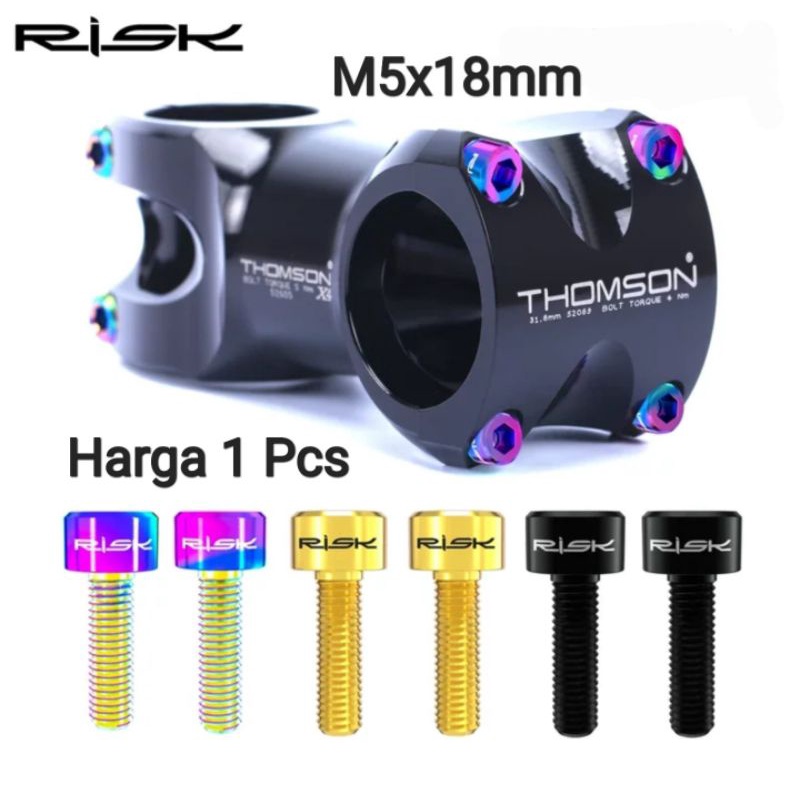 Risk Baut Titanium M5x18mm Baut Stem Sepeda Baut Bottle cage Baut Seatclamp