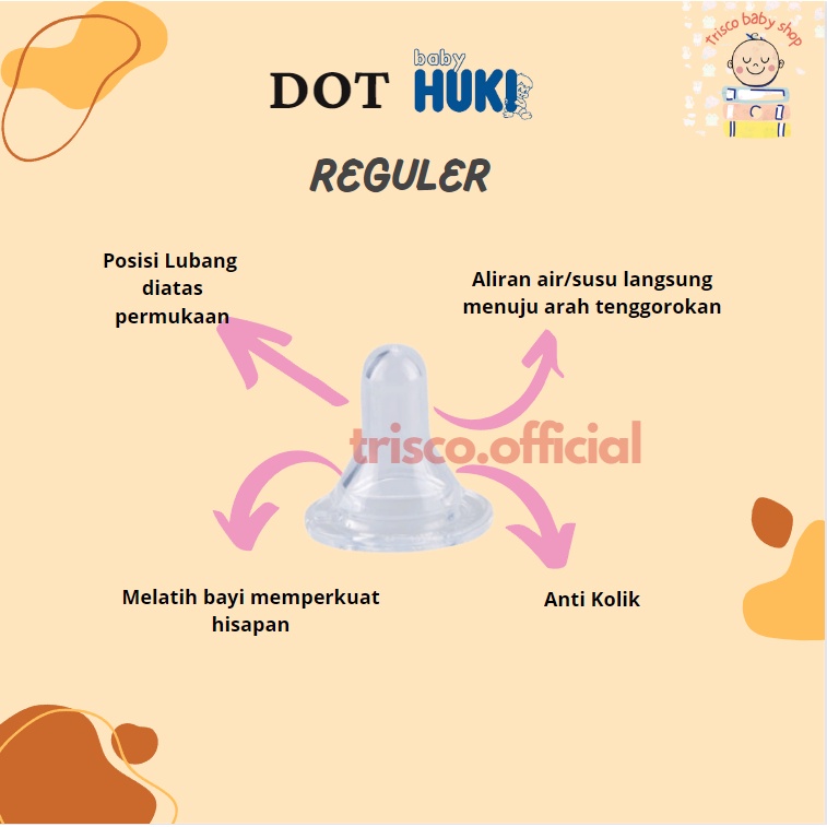 Huki Dot Gepeng Orthodontic dan Reguler Original (Tidak Termasuk Botol)