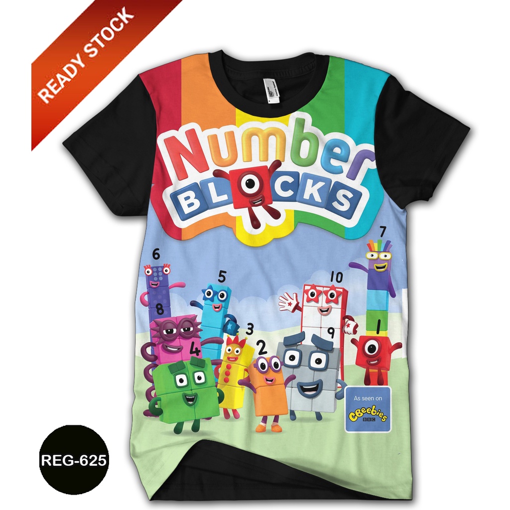 Baju Numberblocks Baju Anak dan Dewasa Numberblocks Series Trend #REG-625