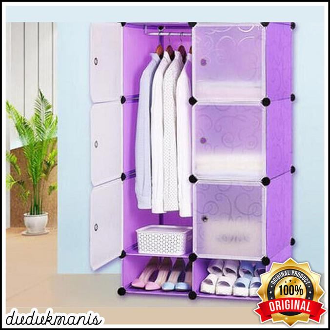 

Lemari Baju Plastik DIY 6 Pintu Almari Pakaian Tempat Baju PER-544 stock ready