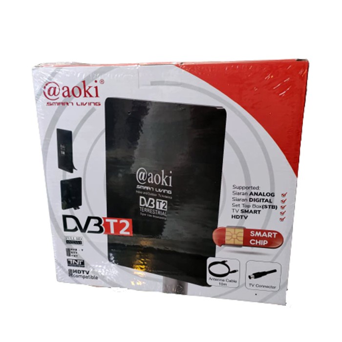 ANTENA TV DIGITAL Antena Aoki Digital Indoor Outdoor Ada Kabel 10m Bagus Ada Booster box stb super j
