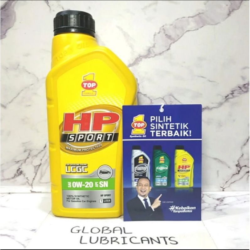 TOP1/ TOP 1 HP Sport 0W-20 API SN 1 Liter (Oli LCGC/ ECO 100% Synthetic)