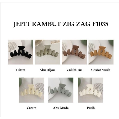 F1035 Hair Claw Zig Zag / Jepit Rambut Model Zig Zag / Hair Clip / Jepitan Korea / Aksesoris Rambut