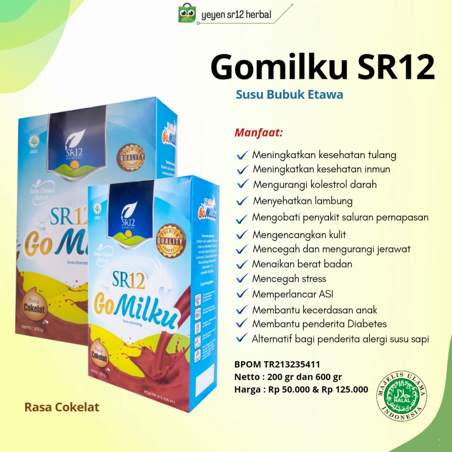 

GO MILKU SR12 600gr / SUSU KAMBING ETAWA BPOM