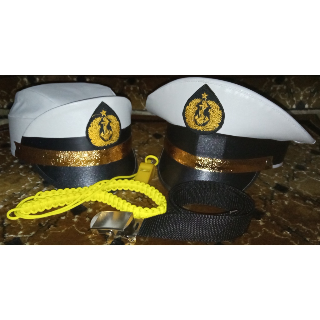 TERMURAH Topi Karnaval TNI AL anak / Set Aksesoris TNI Angkatan Laut anak / Topi TNI AL Anak / Topi 