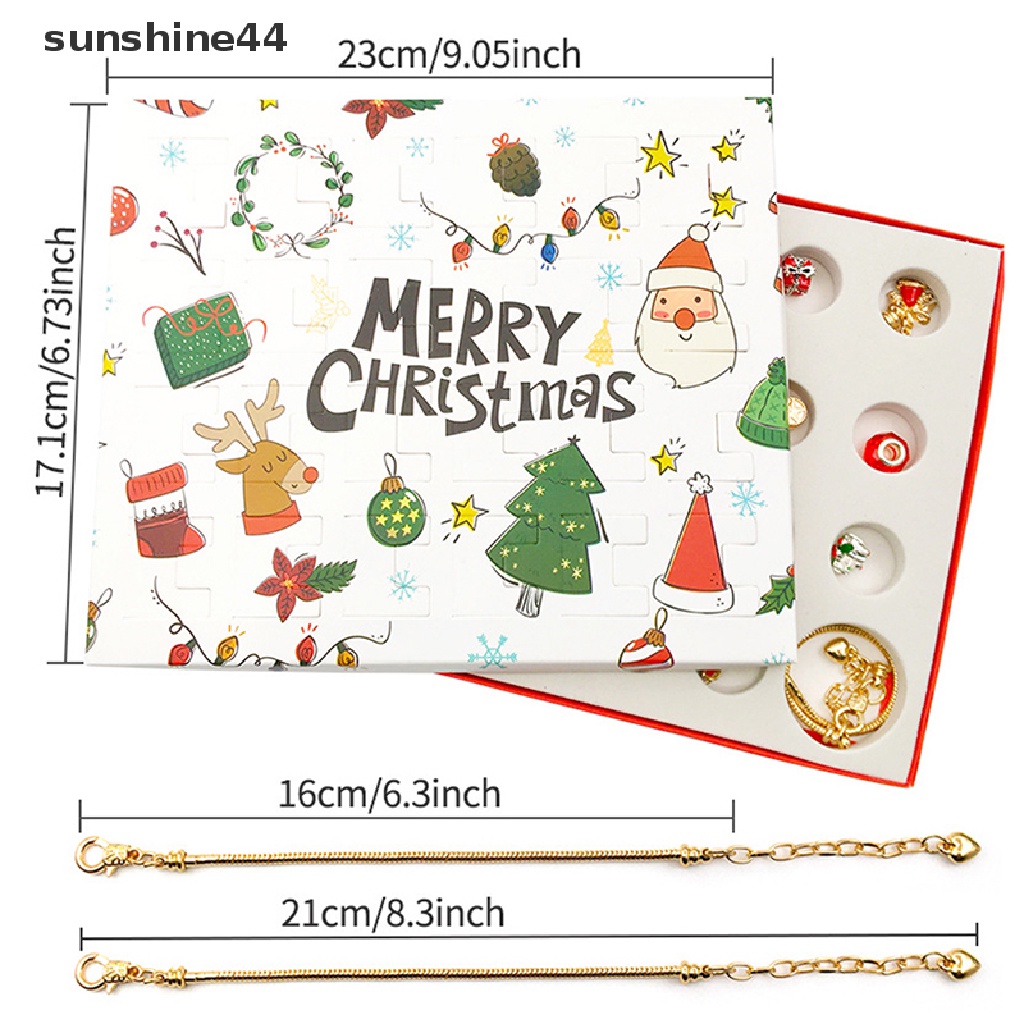 Sunshine 24PCS Liontin Kalung / Gelang DIY Tema Natal