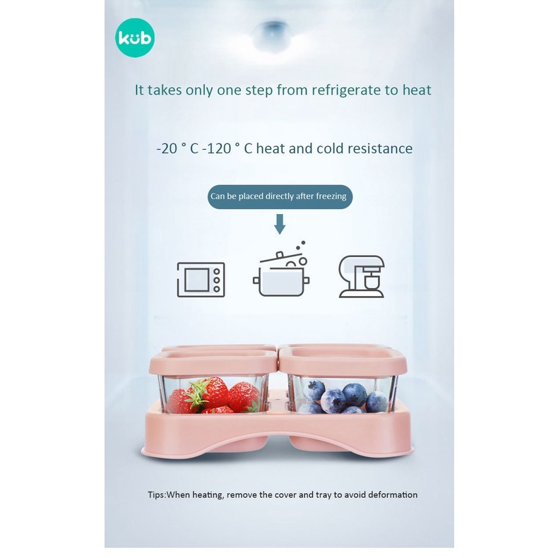 KUB - GLASS FOOD CONTAINER (2x60ML + 2x120ML)