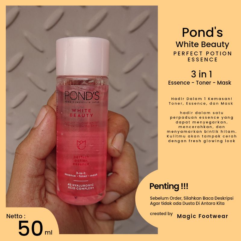 Ponds White Beauty - Bright Beauty Perfect Potion Essence 3 in 1 Toner - Essence - Mask 50ml