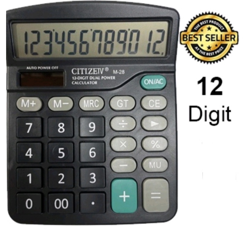 

Kalkulator Citizen M-28 12 Digit - Calculator Check Dual Two Power