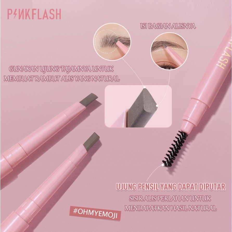 PINKFLASH Waterproof Auto Eyebrow Pencil | Pensil Alis | Eye Brow | Automatic | Pinkflash PF-E09 n