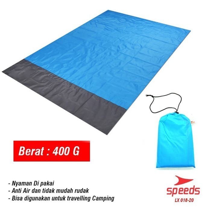 Tikar piknik Lipat Waterproof Portable Karpet Camping picnic 018-20 - Biru