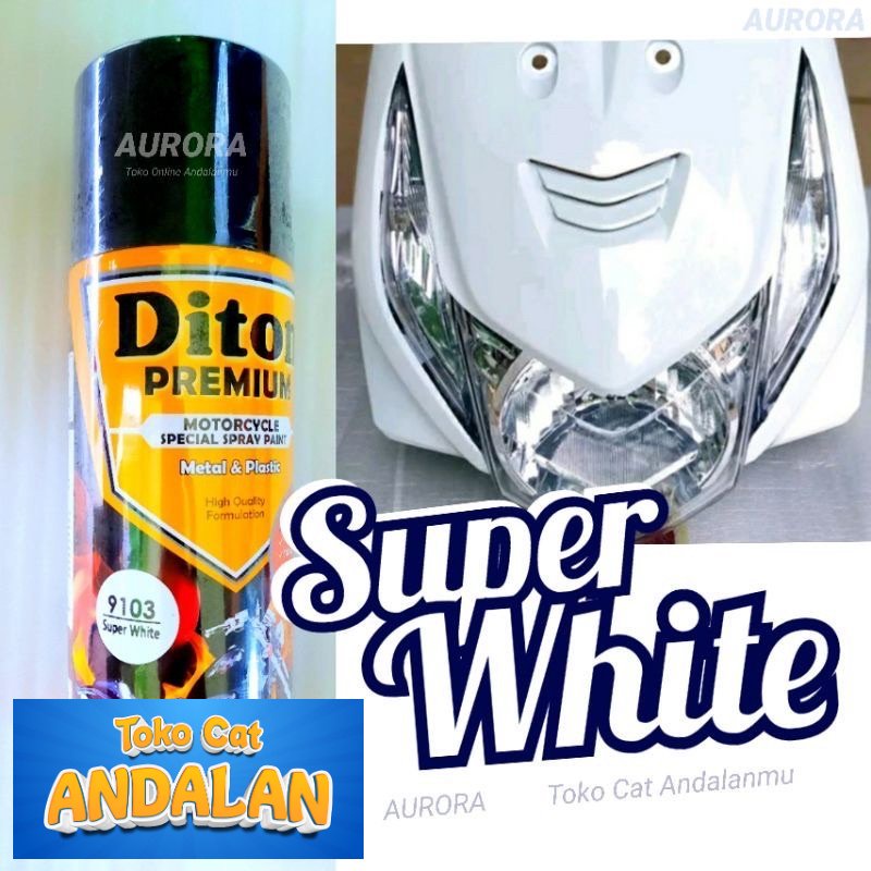 

Toko Cat Andalan - Diton Premium Super White 9103 Putih Cerah 400ml Tahan Bensin Pilok Pilox Pylox Motor Mobil Sepeda Cat Semprot Honda Vario Baru Samurai Sapporo Toko Cat Andalan Motor dan Mobil