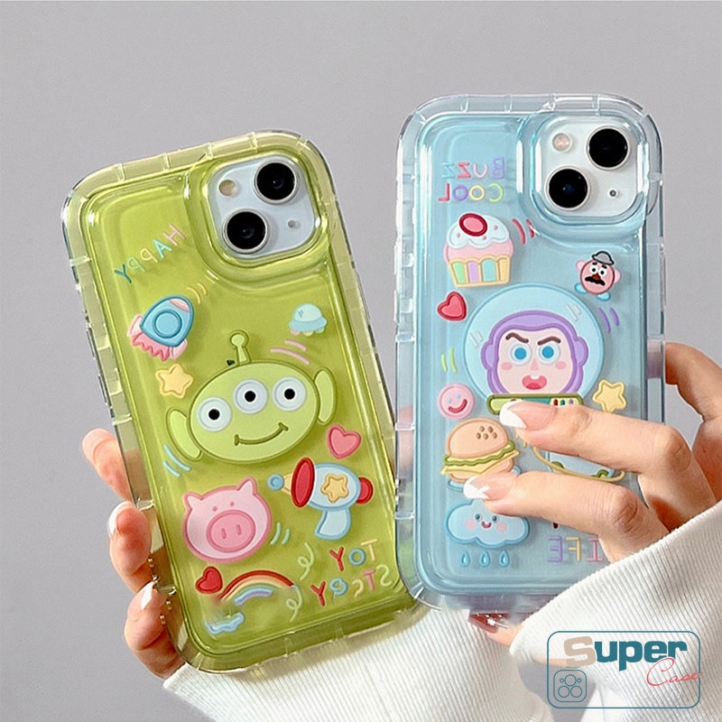 Soft Case TPU Transparan Motif Toy Story Buzz Lightyear Alien Untuk iPhone 7plus 11 14 12 13 Pro MAX 7 8 6 6S Plus XR X XS MAX