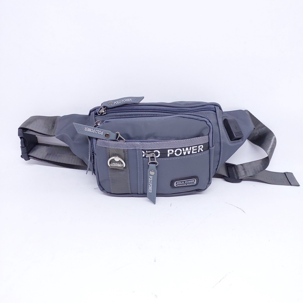 Tas Pinggang Polo Power bahan PARASUT ANTI AIR + USB MURAH BARU ORIGINAL / Tas Selempang parasut polo power + usb COLORFULL MURAH BARU / WAIST BAG POLO POWER BAHAN BALON KARET ANTI AIR MURAH / TAS PINGGANG POLO MURAH + USB / TAS PINGGANG MURAH POLO POWER