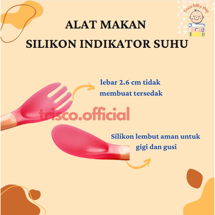 Trisco Sendok Makan Anak Silikon Indikator Suhu