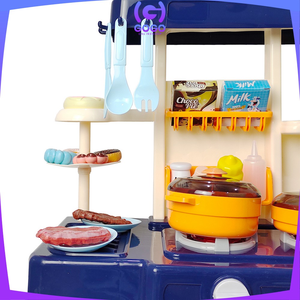 GOGO-M25 Mainan Spraying Mist Kitchen Set Isi 42PCS Mainan Masak Masakan Dapur Anak Perempuan 888-17