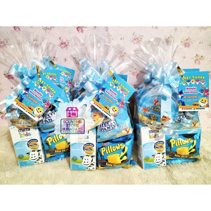 Mini Snack Hemat || Paket Snack Ultah Serba Biru || Snack ulang tahun murah || Snack ultah anak || Souvenir Ultah Surabaya