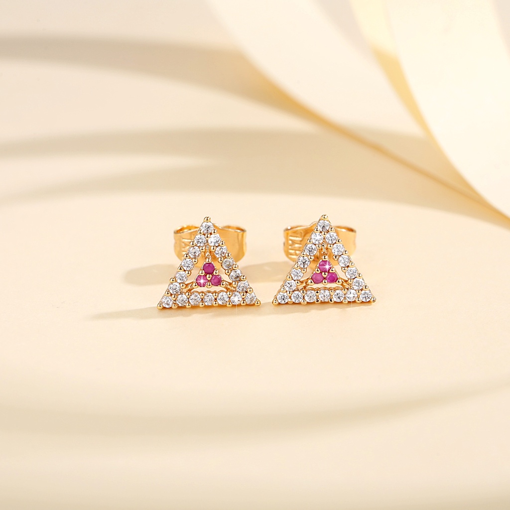 Y804 COD Anting Stud Kristal Bentuk Geometris Gaya Untuk Wanita Korea Fashion Aksesoris