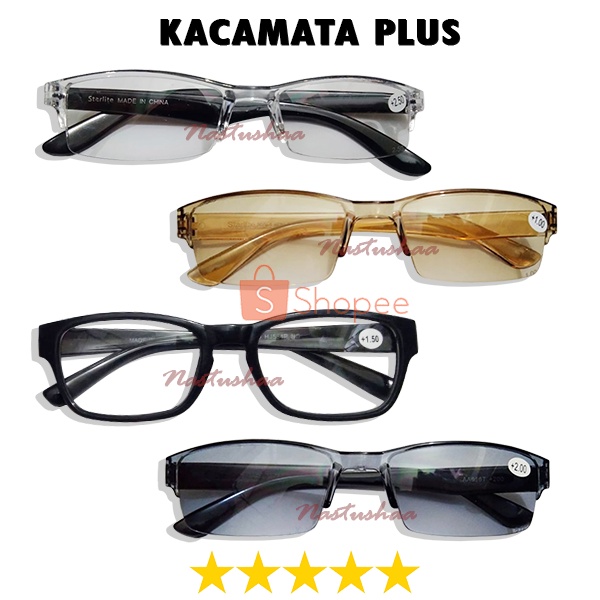 Kacamata baca Plus (+) trendy plus anti UV ukuran 1.00 s/d 3.00 anti silau