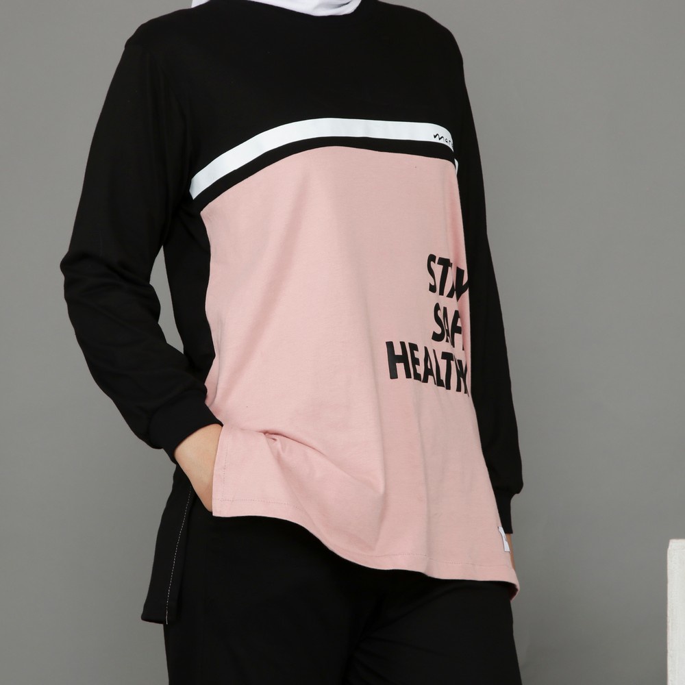 Setelan Baju Olahraga Senam Aerobik Gowes Sepeda Fitness Yoga Zumba Wanita Muslimah Kualitas Premium