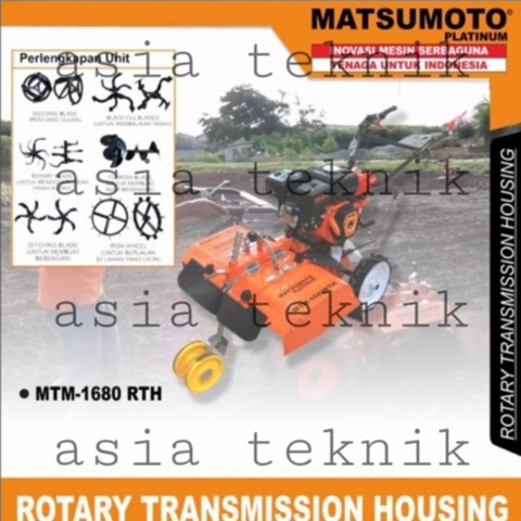 Cultivator Serbaguna Matsumoto MTM-1680 RTH Komplit Aksesoris