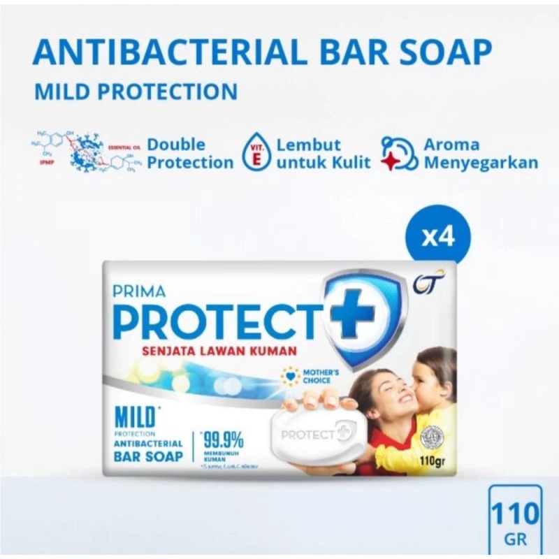 sabun PRIMA PROTECT perlindungan anti bakteri isi 4 pcs 110 gr