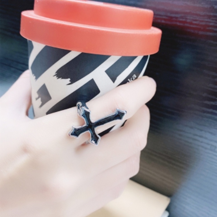 Cincin Model Terbuka Desain Salib Gaya retro Hip Hop Untuk Pria Dan Wanita