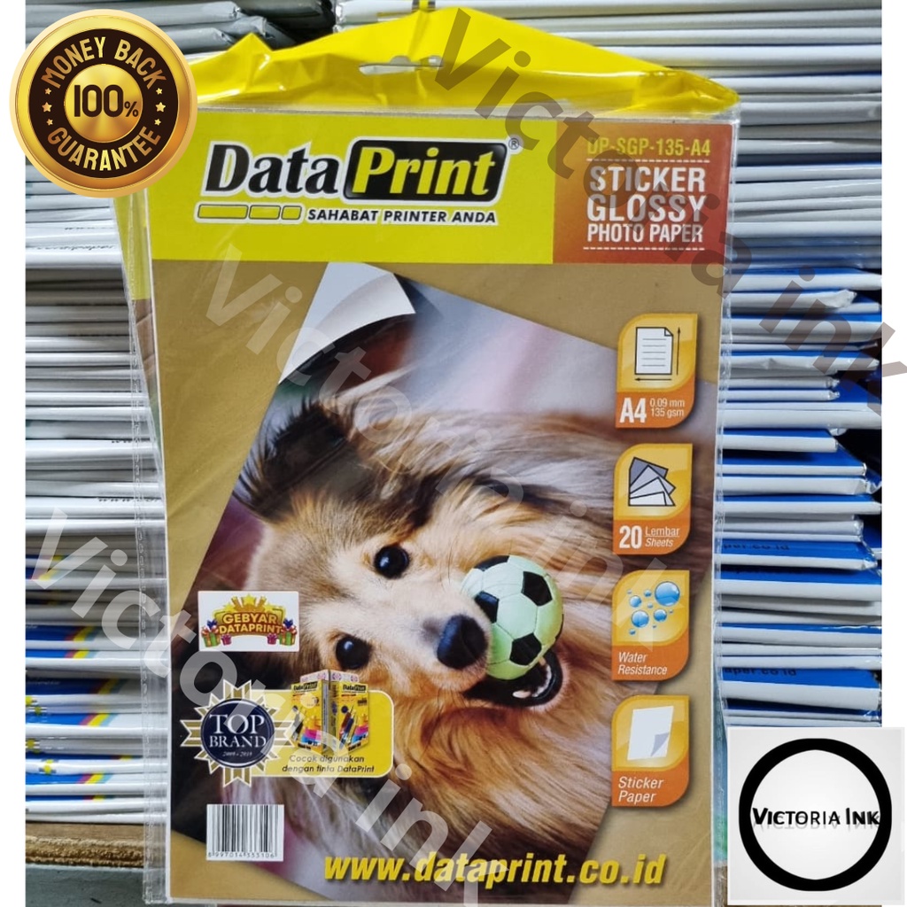 Kertas Sticker A4 Data Print Stiker Glossy Photo Paper A4 135gsm 20 Lembar Kertas Stiker Dataprint