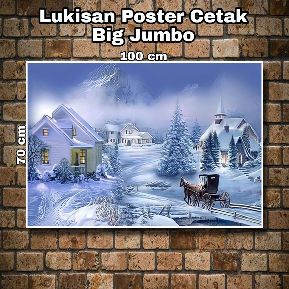 poster gambar pemandangan salju jumbo