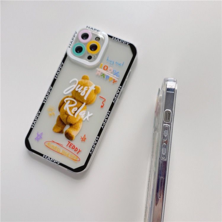 Softcase Lens Motif Teddy For Oppo A57 A17 C30 Vivo Y16 Y22 Y35