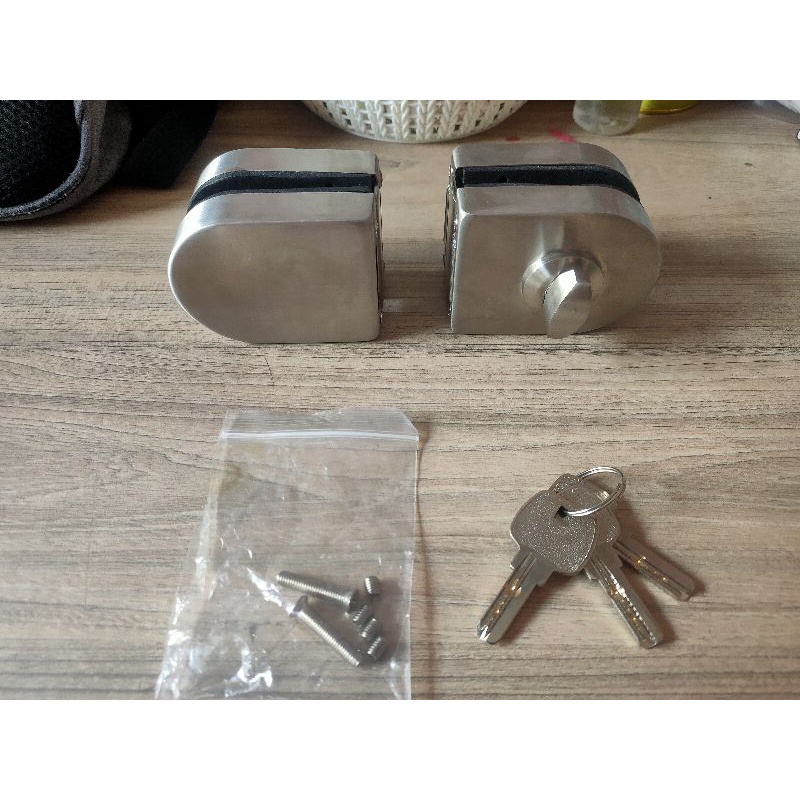 Kunci Pintu Kaca Double/Glass Door Lock Satu Set