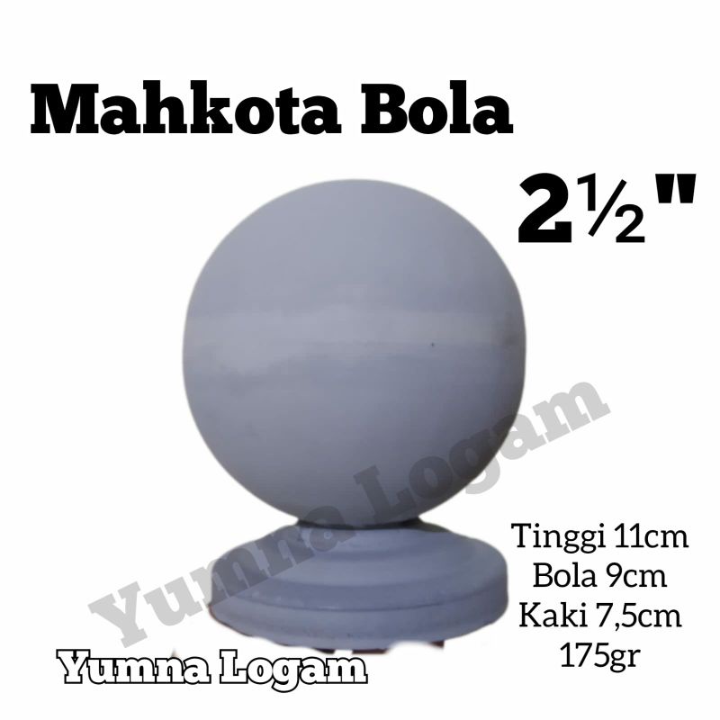 mahkota bola 2½ inc ornamen pagar besi tempa