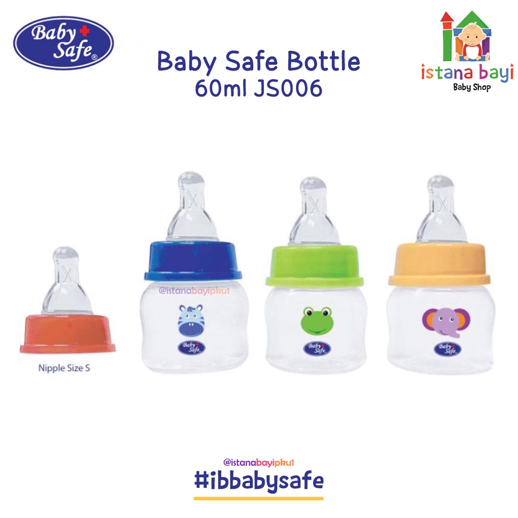 Baby Safe Feeding Bottle Slim Neck 60ml Botol Susu Bayi JS006