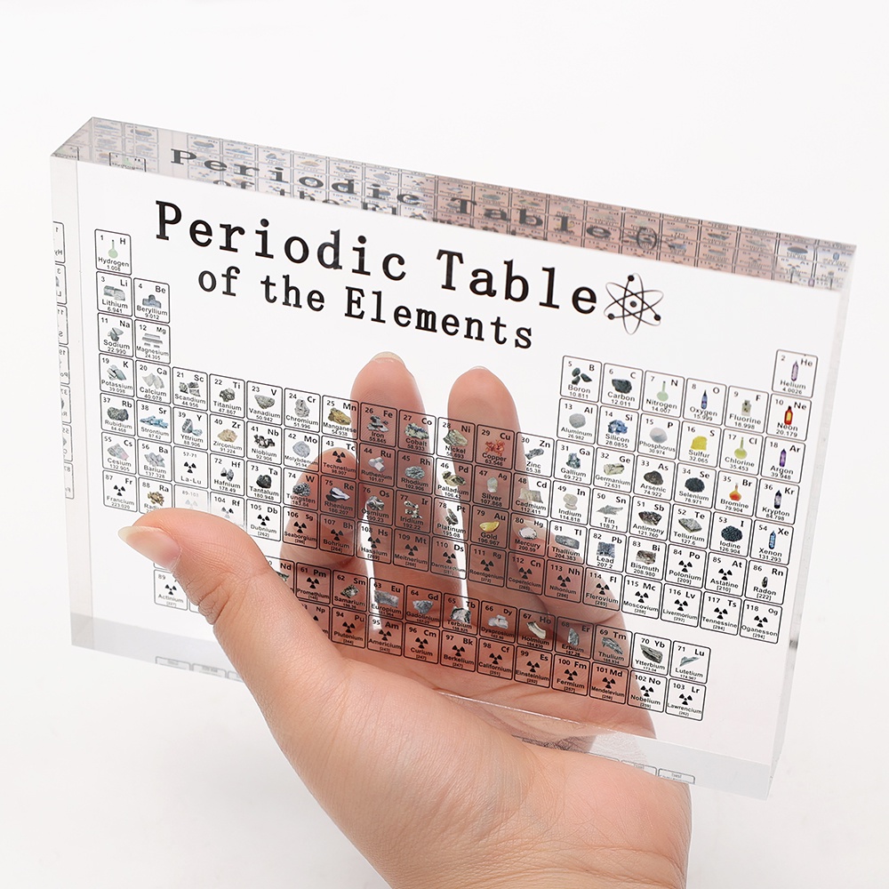 Untuk Unsur Kimia Mengajar 83butir Periodic Table Ornamen Meja Periodik Kristal Akrilik Transparan Ornamen Teknologi Pajangan Frame