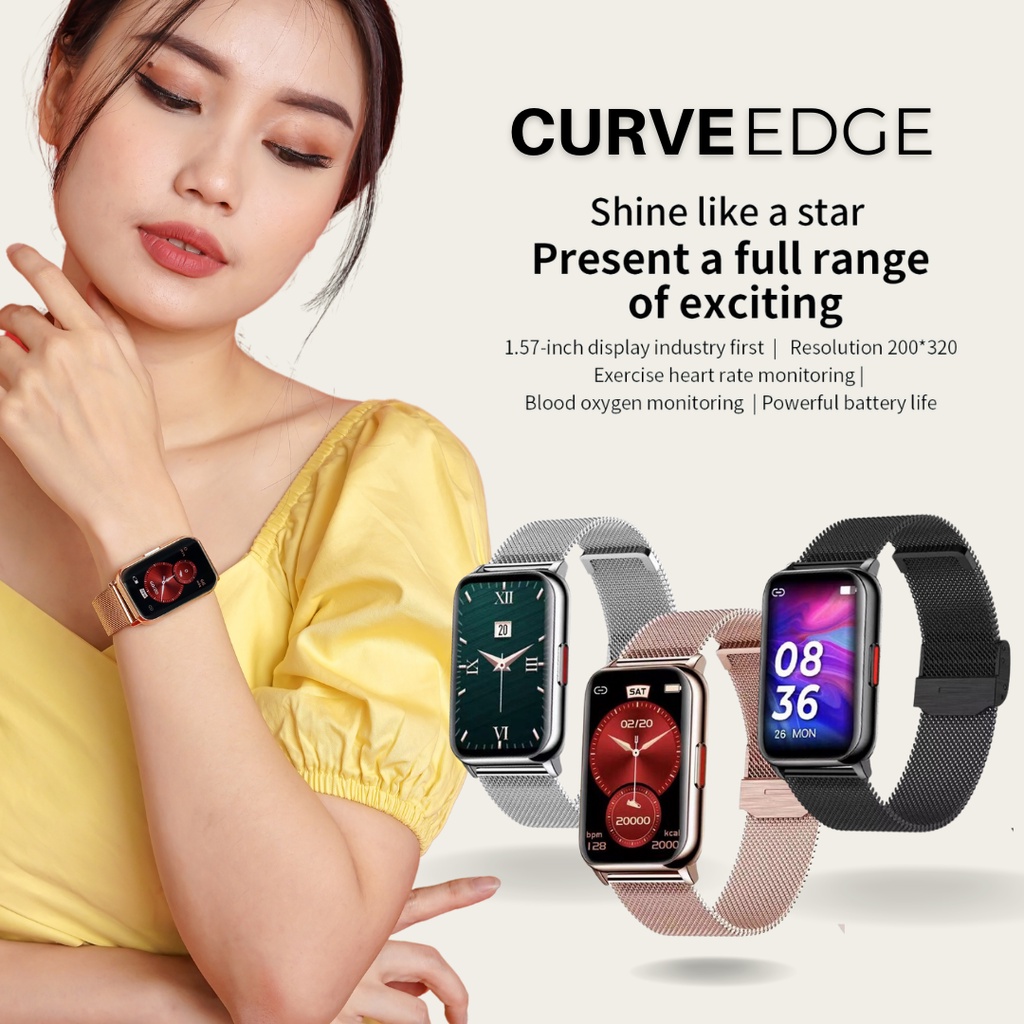 ✅BERGARANSI . CURVE EDGE smartwatch IOS &amp; ANDROID jam pintar SHASHA GWB SHASHA STUFFi