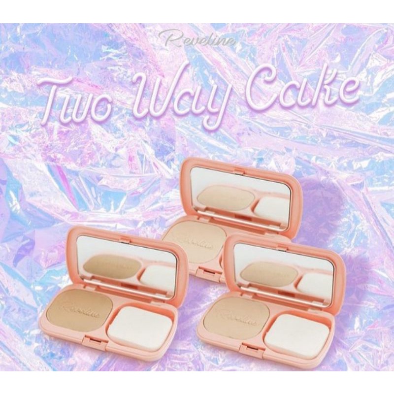 REVELINE Brightening Two Way Cake / Bedak Padat/ Long Langsting/ flawles / Bedak Matte