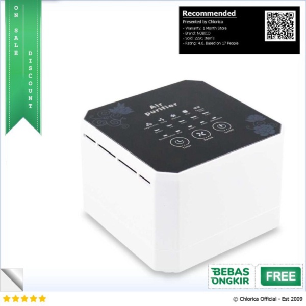 Promo NOBICO Pembersih Ion Udara Air Purifier Cleaner - NBO-J008 Mini - Putih NOBICO Diskon